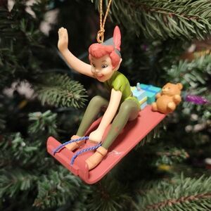 Disney Peter Pan Grolier Christmas Ornament Vintage Peter Pan Sled Tree Ornament